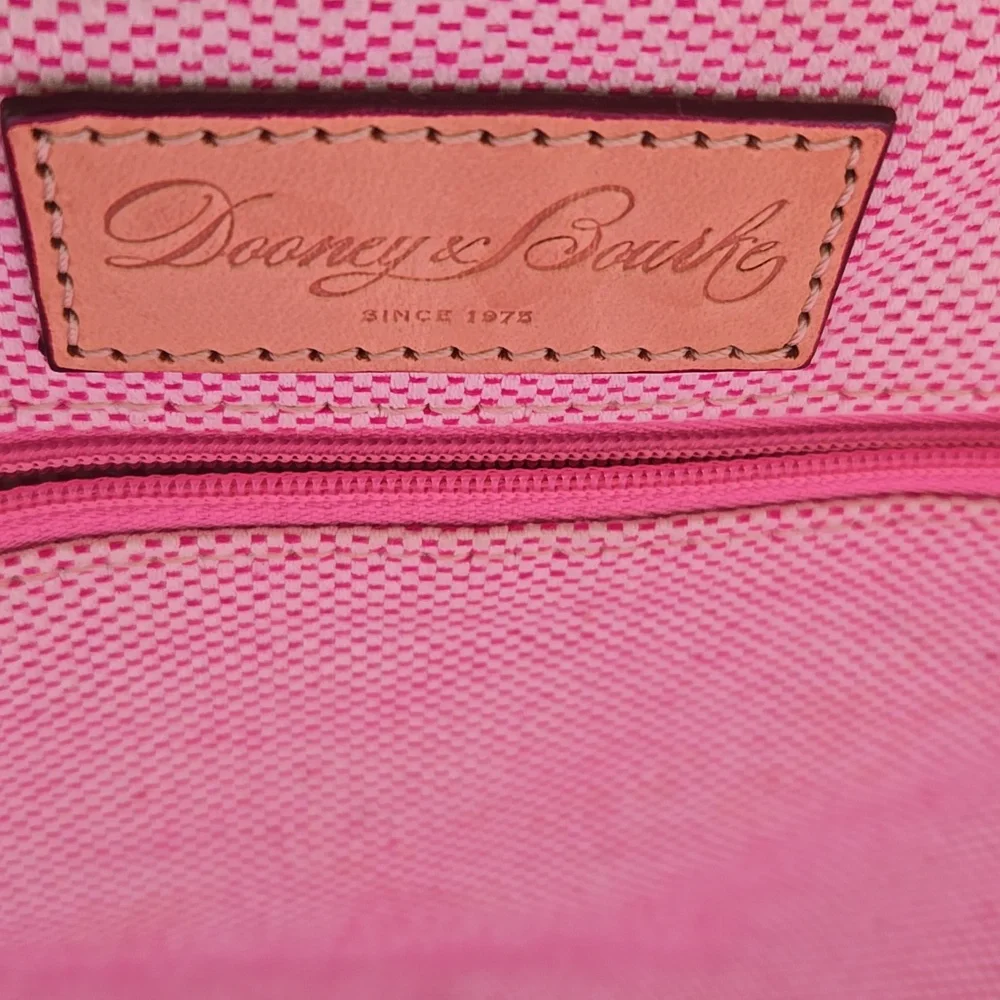Dooney &Bourke Green and Tan Suede Tote with Leather Trim - Picture 2 of 10